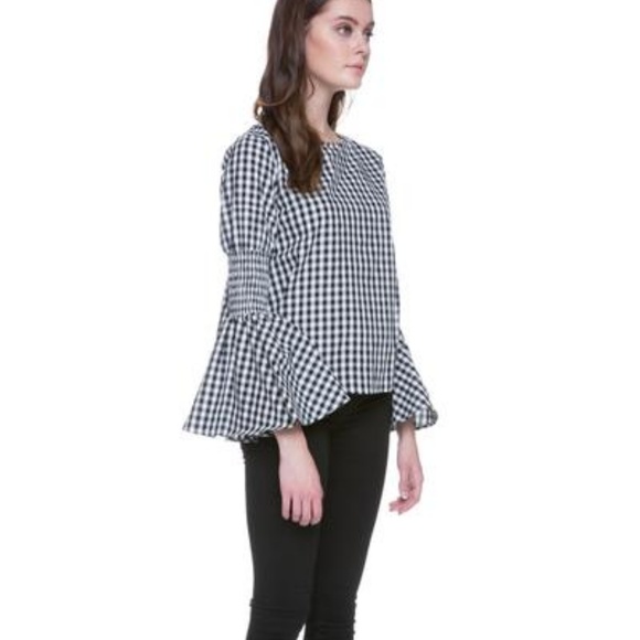 Bell Sleeve Gingham Top - Picture 2 of 3